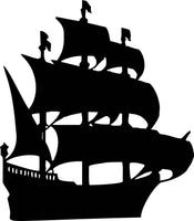 Pirate Ship Galleon vinyl decal - For Cars, Laptops, Sticker, Mirrors, etc.