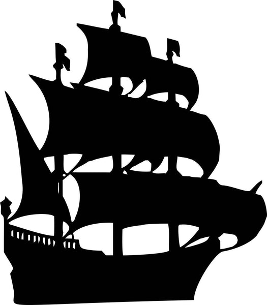 Pirate Ship Galleon vinyl decal - For Cars, Laptops, Sticker, Mirrors, etc.