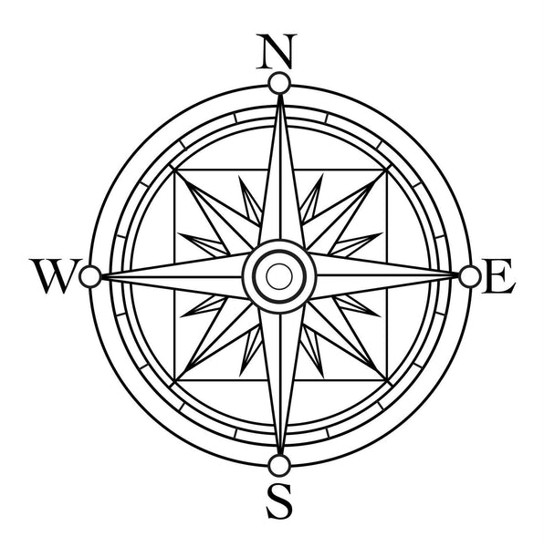 Nautical compass vinyl decal - For Cars, Laptops, Sticker, Mirrors, etc.