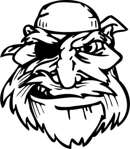 Pirate with eye patch vinyl decal - For Cars, Laptops, Sticker, Mirrors, etc.