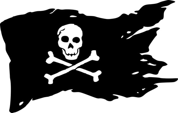 Pirate Flag - skull and cross bones vinyl decal - For Cars, Laptops, Sticker, Mirrors, etc.
