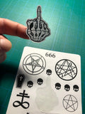 Goth Devil Anarchy Witch Sticker Sheet - 18 Stickers - Wicca, Witchcraft, Devil, Satanic, gothic