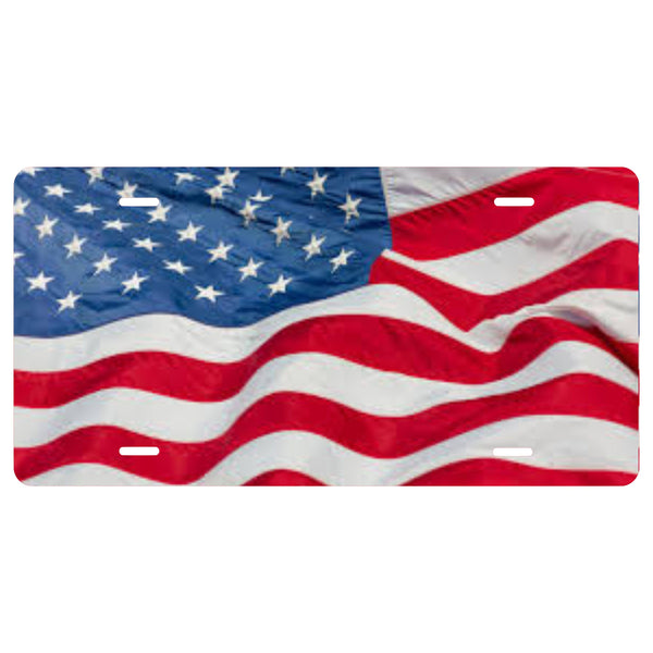 Personalized Custom American Flag Novelty Front License Plate - America - Flag - decorative auto tag - Wall Decor - Sign - Room Art Sign -