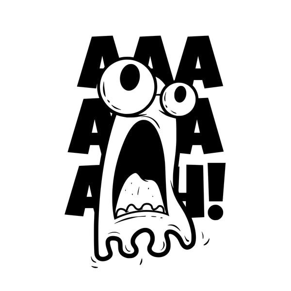 AAAH Monster vinyl decal - For Cars, Laptops, Water Bottles, Books, Flat Surfaces, Sticker, Mirrors, etc. - Monster - AAAAH - Screaming -