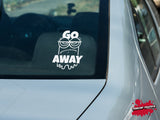 Go Away vinyl decal - For Cars, Laptops, Water Bottles, Books, Flat Surfaces, Sticker, Mirrors, etc. - Monster - Leave Me Alone  - Fuck off