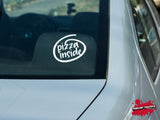 Pizza Inside vinyl decal - For Cars, Laptops, Water Bottles, Books, Flat Surfaces, Sticker, Mirrors, etc. - Monster - Love - Bacon - Slice