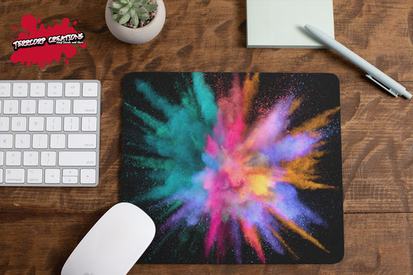 Color Explosion Mouse Pad - Colorful - Humor Mouse mat - Custom office - Fun Gift Idea - Pow - Inspirational - Beauty - Explode - Exploding
