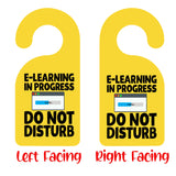E - Learning In Progress Door Hanger Sign | at home School | Kids Room | Home Decor | e learning | Distance Learning | Homeschooling | Signs